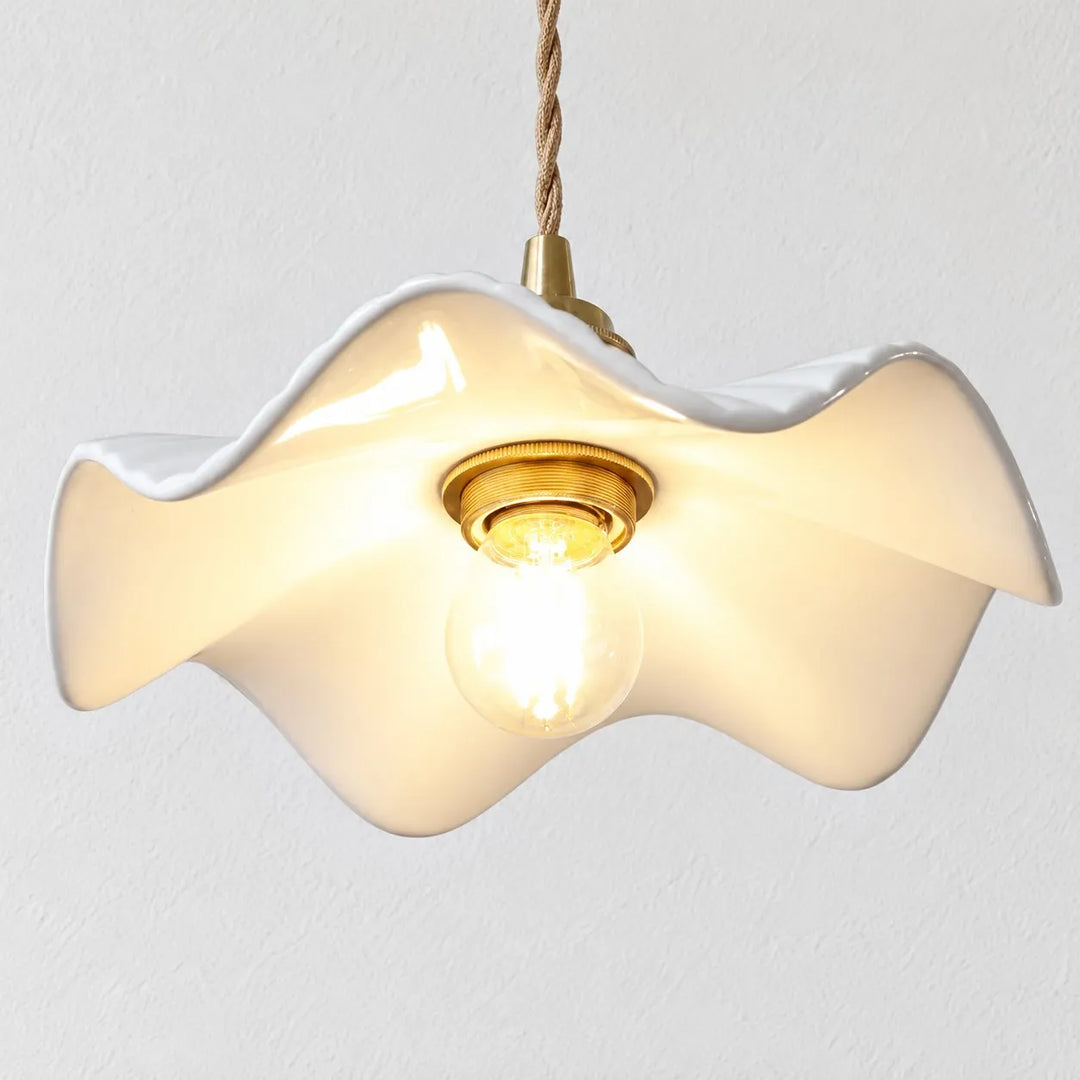 Vintage Ceramic Wave Pendant Lamp