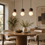 Load image into Gallery viewer, Textured Stone And Glass Plug-In Swag Pendant