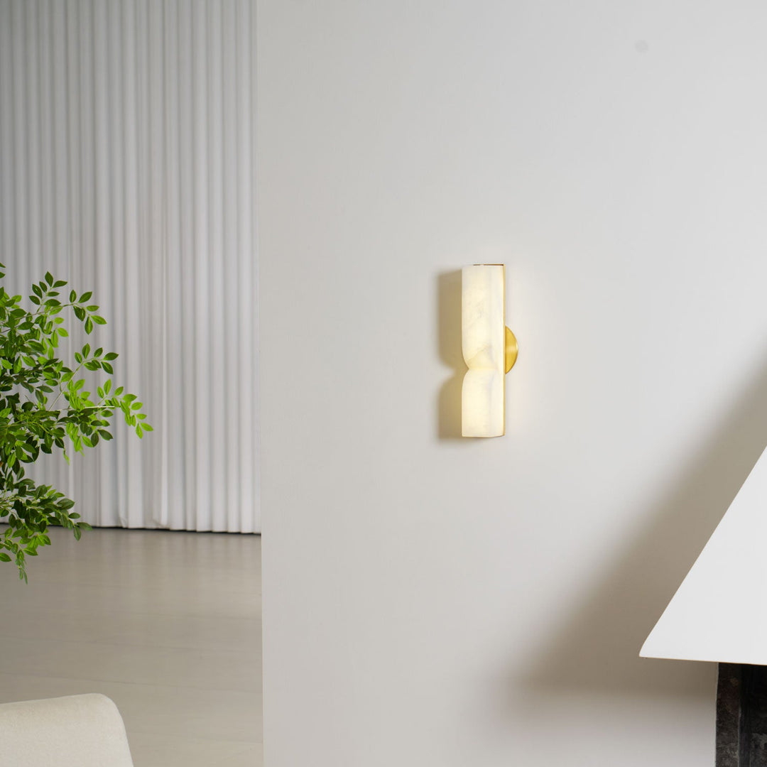 Lámpara de Pared Rectangular Moderna de Alabastro – Aplique Minimalista para Dormitorio, Pasillo y Sala
