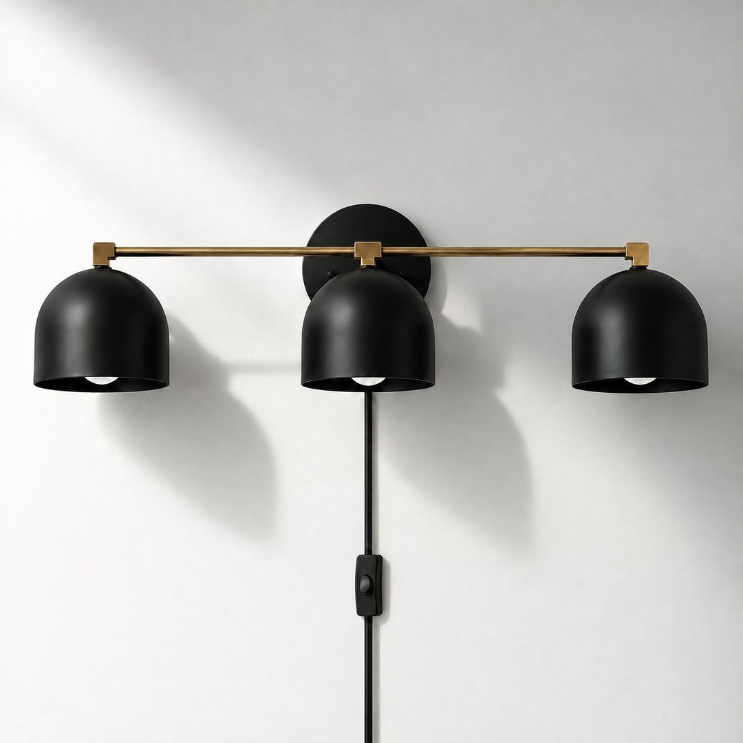 Metio Dome Mid-Century Metal Plug-In Wall Light