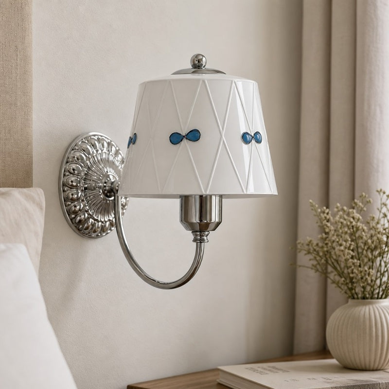 Billa Bow Knot Glass Wall Lamp – Vintage Artistic Design for Bedroom Hallway