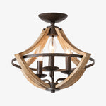 Cargar imagen en el visor de la Galería, Distressed wood and rust ceiling light