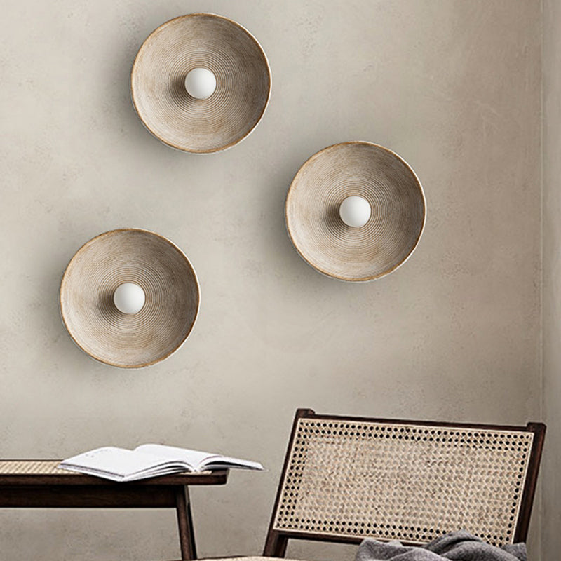 Retro Wabi Sabi Style Round Wall Light For Bedroom M44