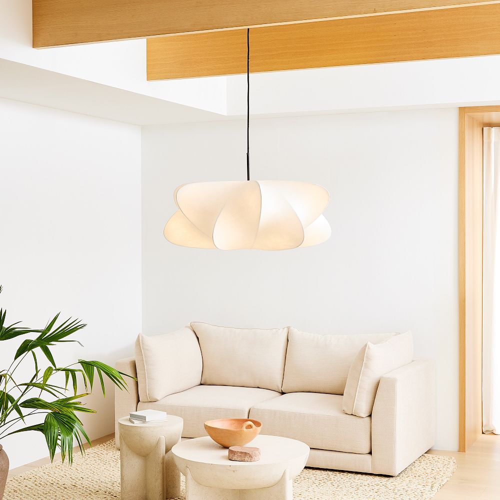 Lámpara colgante Havion Cocoon: pantalla minimalista de polímero con suspensión ajustable