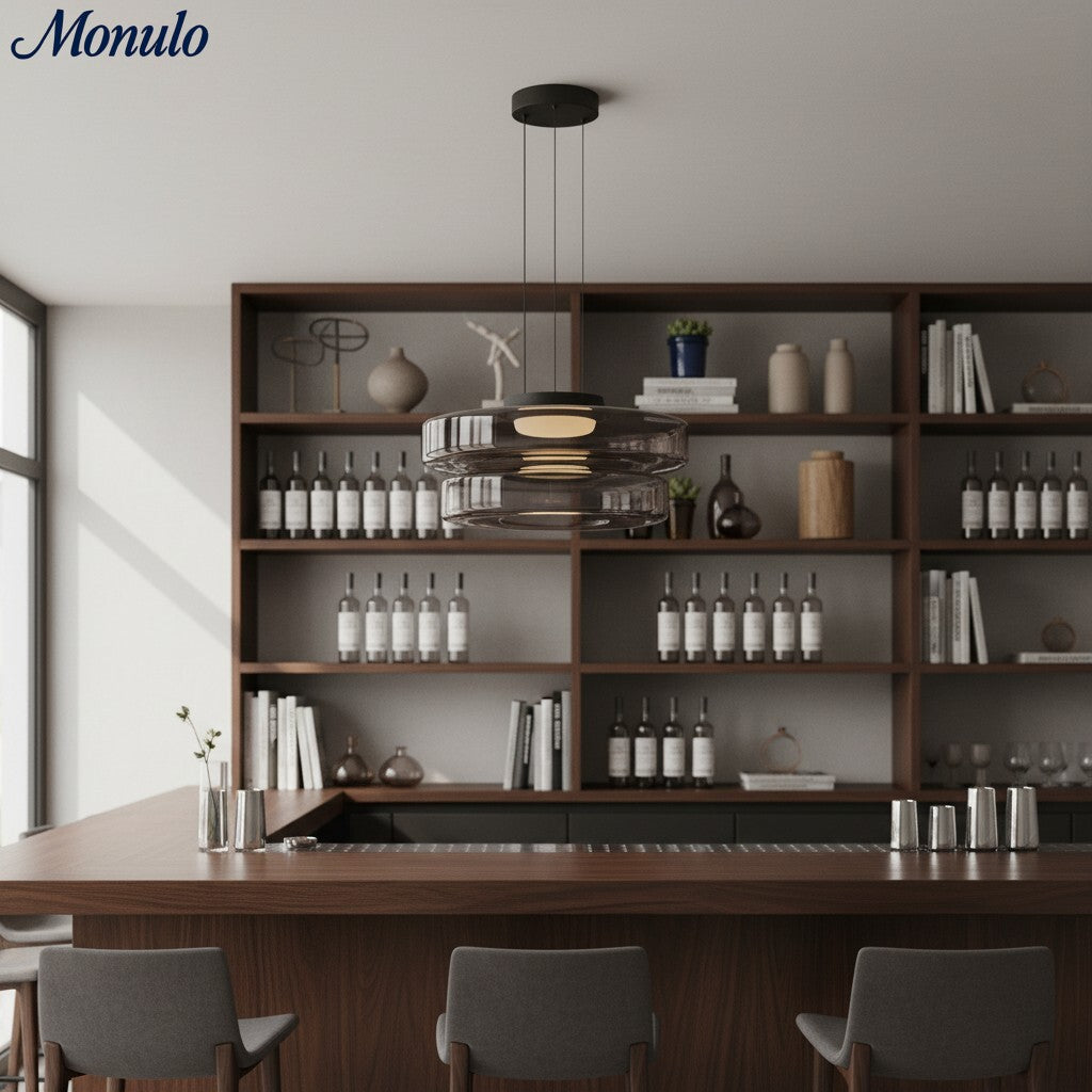 Verdoma Stacked Disc Form Glass Pendant Light Contemporary Nordic Lighting for Kitchens