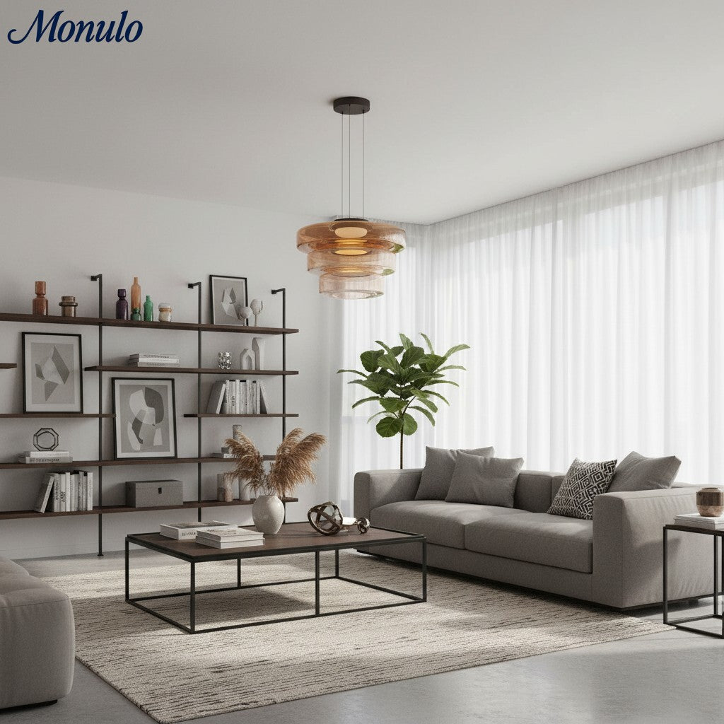 Verdoma Stacked Disc Form Glass Pendant Light Contemporary Nordic Lighting for Kitchens