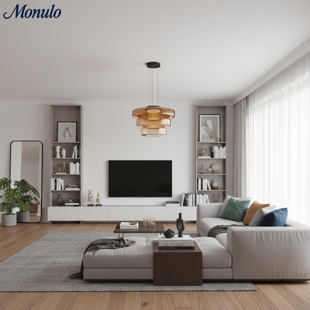 Verdoma Stacked Disc Form Glass Pendant Light Contemporary Nordic Lighting for Kitchens