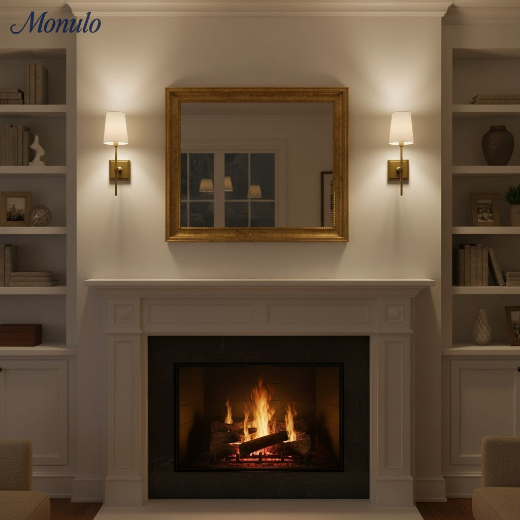 Rowan Elegant White-Linen Shade Wall Lamp – Retro Metal Wall Light for Bedroom & Hallway