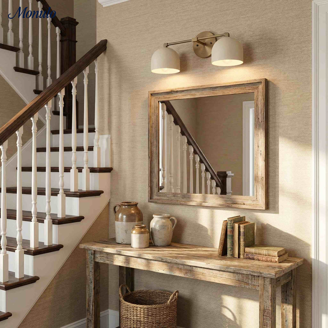 Aplique de pared Metio Dome para tocador – Lámpara de estilo Mid-Century para baño