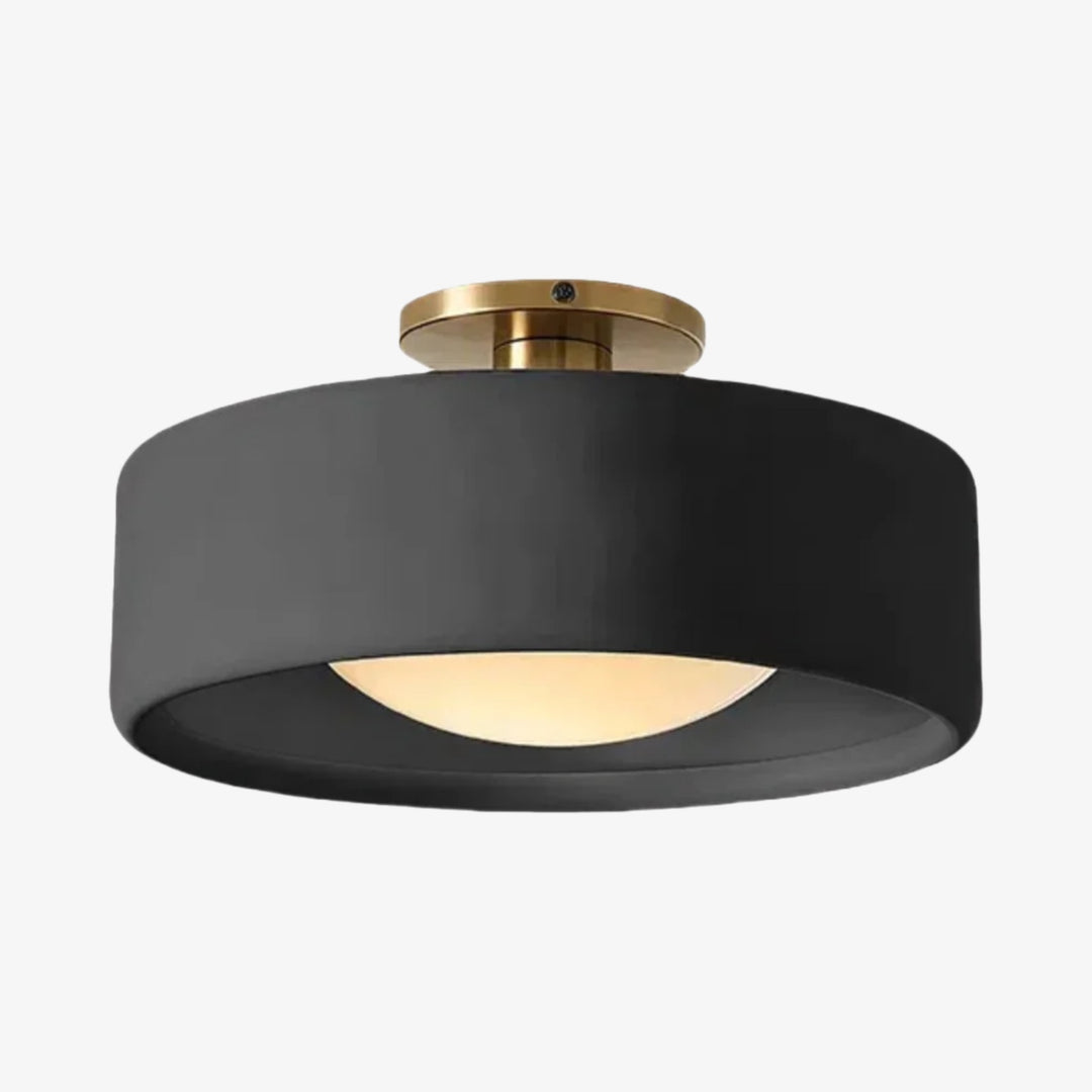 Cerova Contemporary Porcelain Flush Mount Ceiling Light – Soft Ambient Illumination for Hallways and Offices