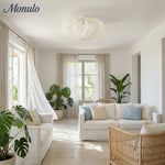 Load image into Gallery viewer, Lumifil Draped Mesh Ceiling Light – Boho Rustic Textured Shade Lamp for Living Room or Bedroom