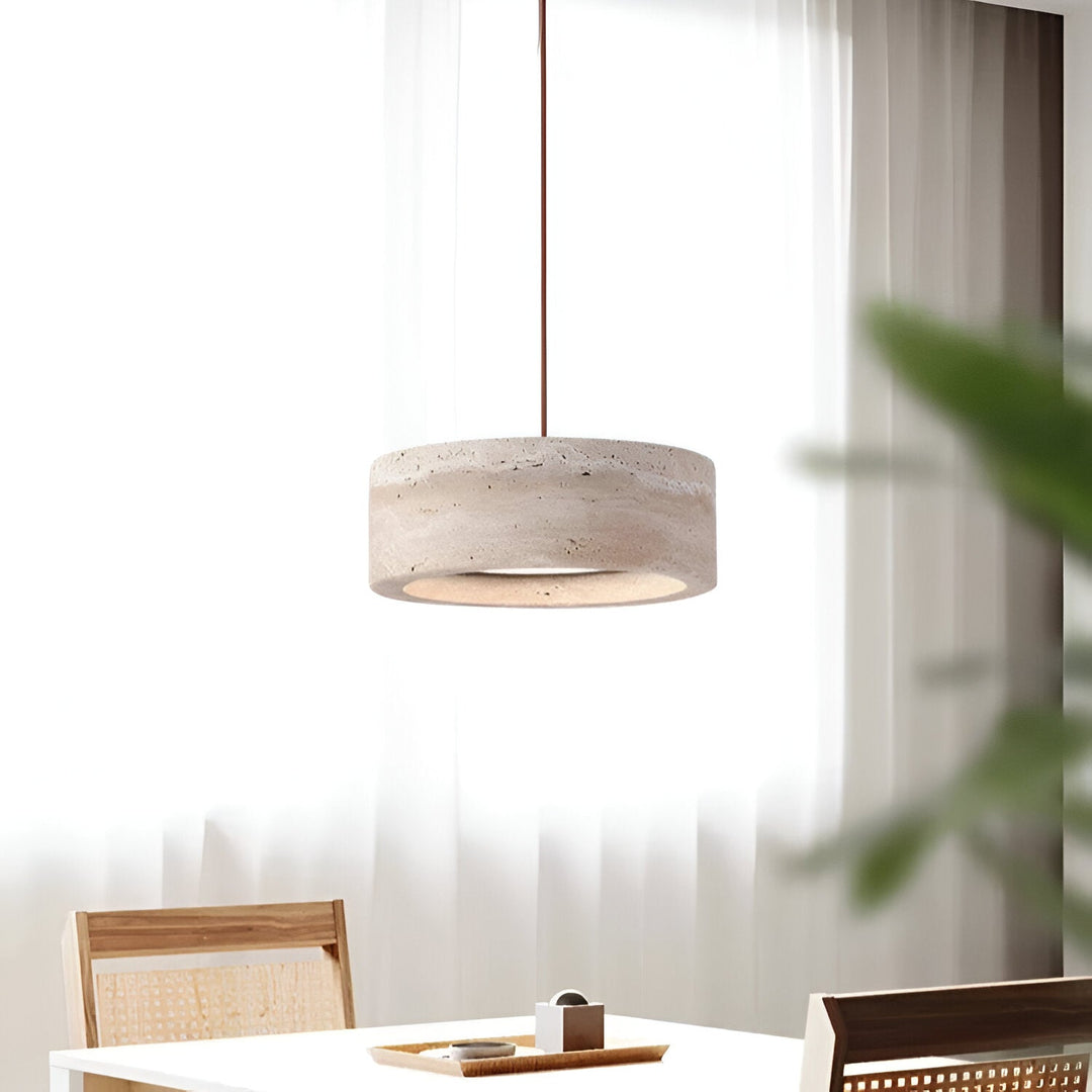 Suspension en pierre travertin style Wabi Sabi
