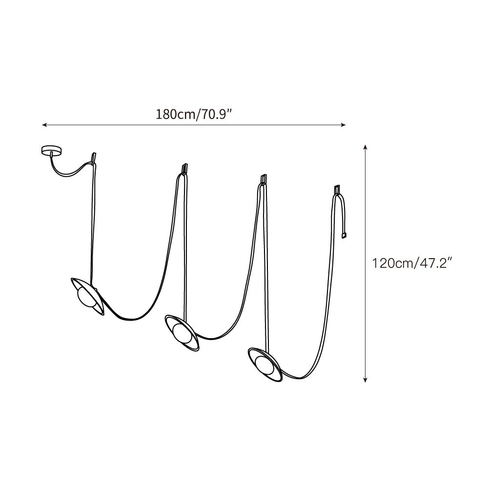 Lampe suspendue Light Rail en cuir
