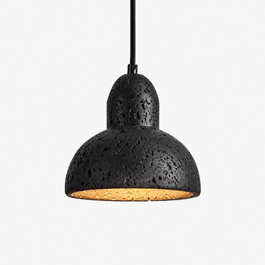 Cratera Black Travertine Stone Pendant Light