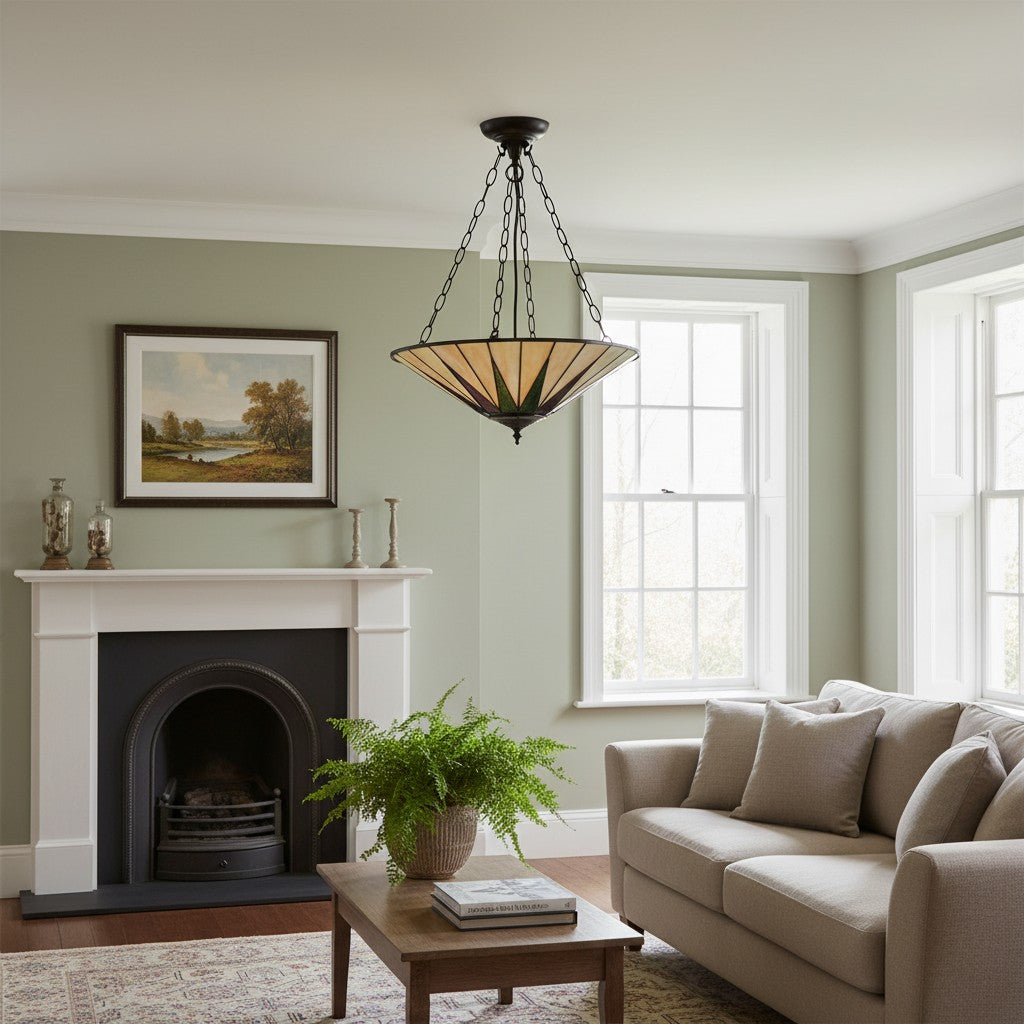 TF Colored Star Ceiling Light - Vintage Glass for Dining Rooms and Living Rooms