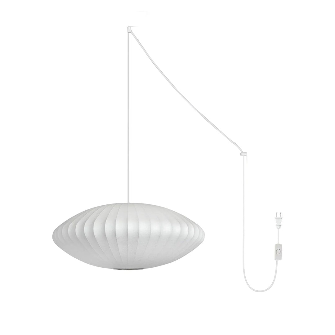 White Geometric Wire Swag Pendant Light