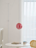 Bild in Gallery-Viewer laden, Red Striped Glass Globe Hardwired Pendant