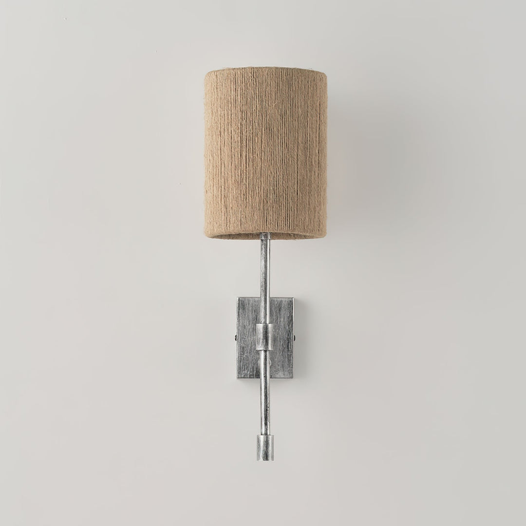 Applique murale Atticus avec abat-jour en tissu - Lampe murale moderne en laiton pour chambre et couloir