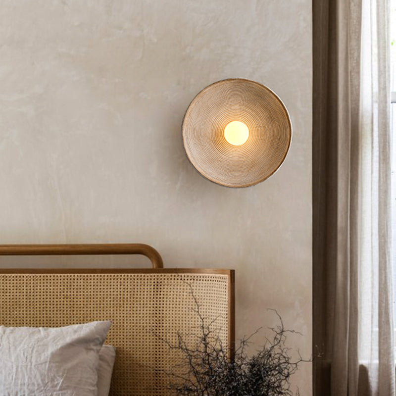 Retro Wabi Sabi Style Round Wall Light For Bedroom M44