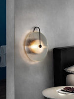 Bild in der Galerieansicht laden, Moderne Glas-Wandleuchte – Gerippte Glasleuchte mit Scheiben-Wandhalterung
