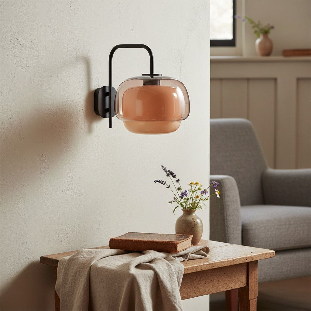 Aplique de pared Clinco con forma de globo de cristal contemporáneo: diseño moderno, iluminación versátil para salón, dormitorio y pasillo.