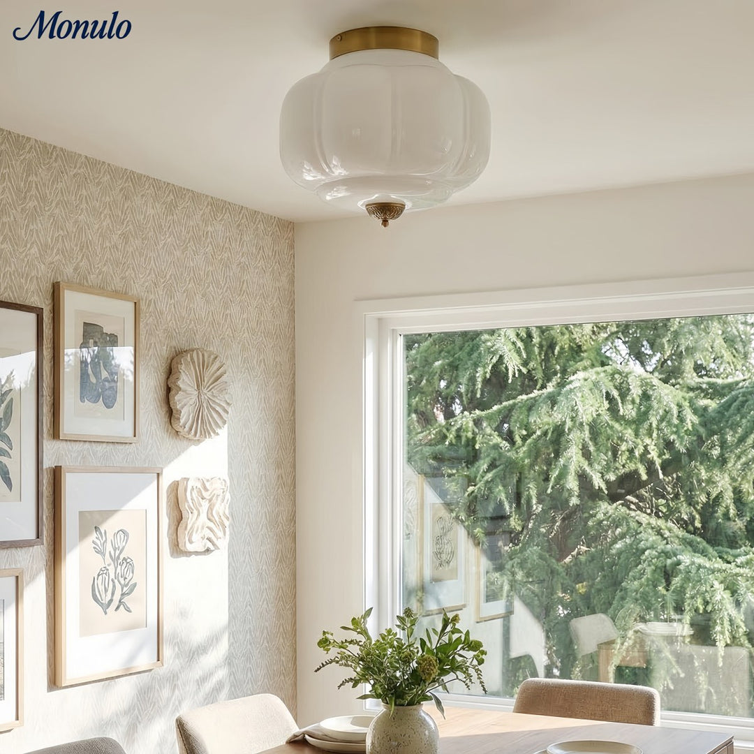 Plafonnier encastré Eloise en verre laiteux – Éclairage d'accentuation moderne avec abat-jour en verre artistique 