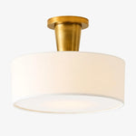 Cargar imagen en el visor de la Galería, Modern Brass Fabric Flush Mount Ceiling Light