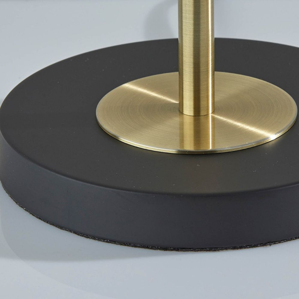 Lámpara de mesa Pelviona de cristal acanalado - Base de latón y metal negro - Imprescindible para decorar tu hogar
