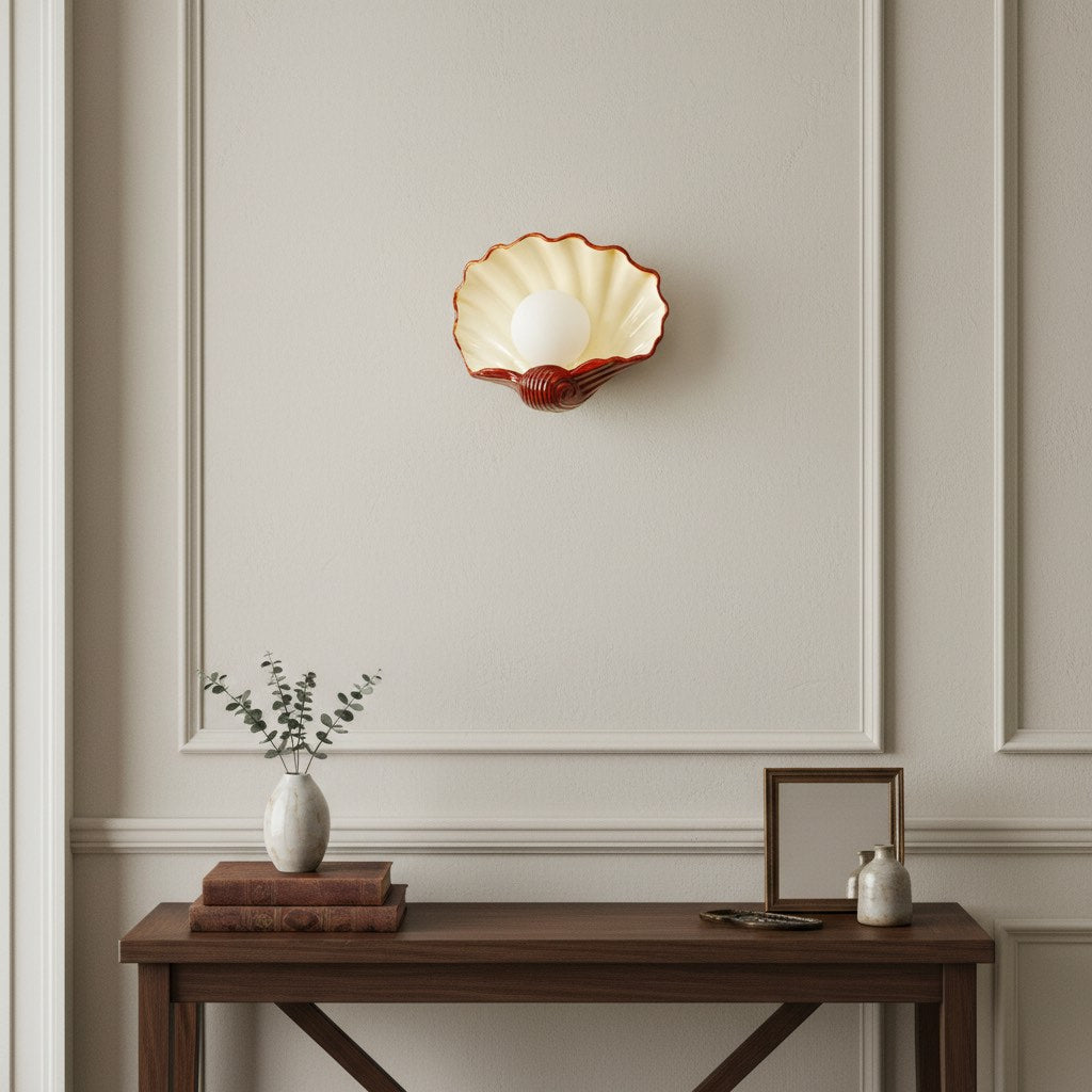Nautris Shell Wall Lamp - Vintage Resin Lamp for Living Room