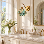 Load image into Gallery viewer, Vintage Geometric Stained Glass Wall Lamp