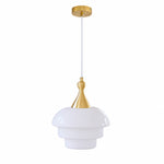 Load image into Gallery viewer, Opal tiered glass white pendant chandelier