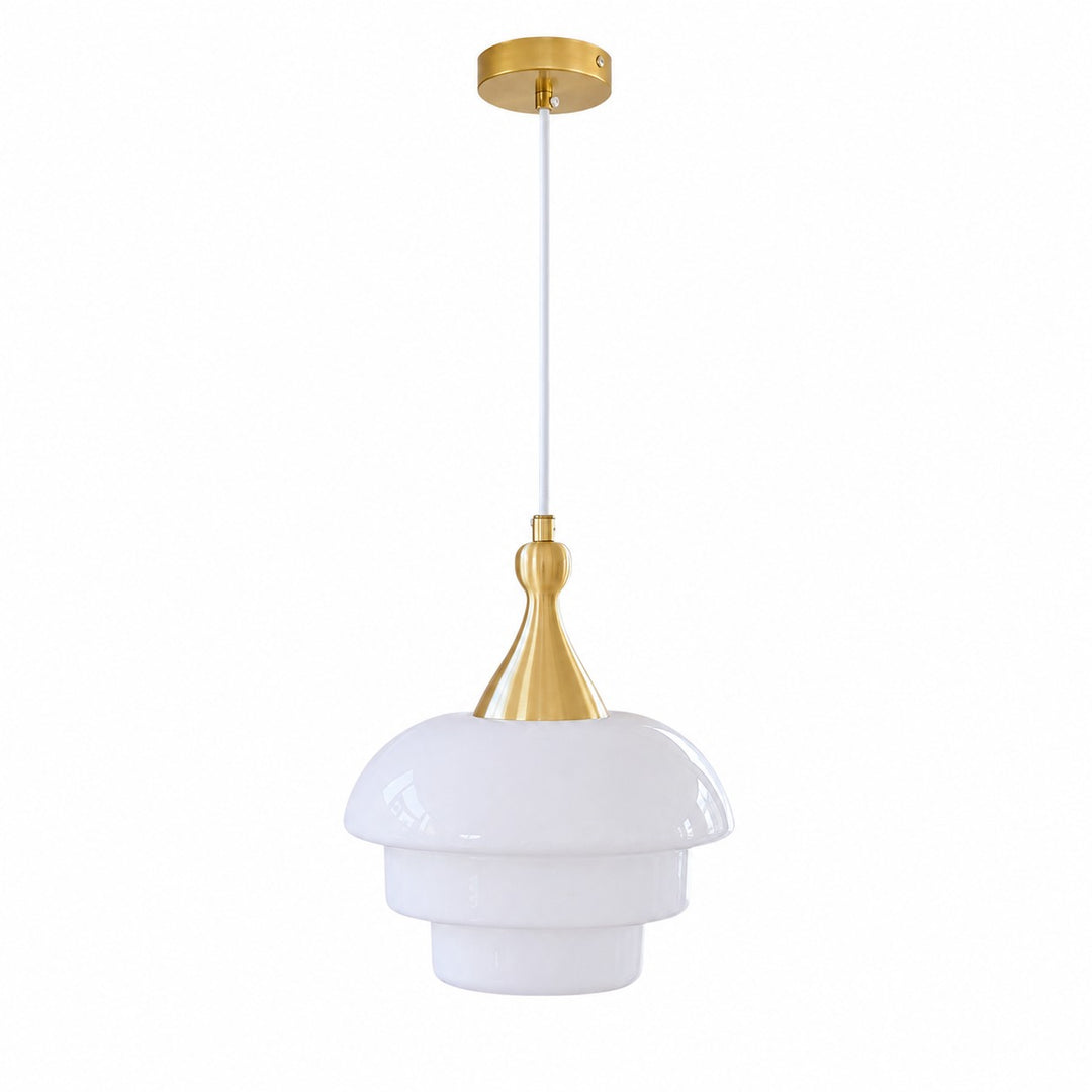 Opal tiered glass white pendant chandelier