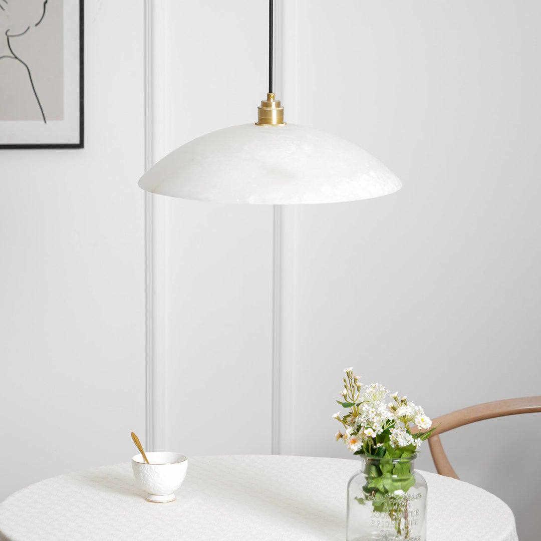 Natural Stone Plug-In Swag Pendant Light