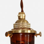 Cargar imagen en el visor de la Galería, Amber brown glass pendant lamp detail