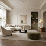 Load image into Gallery viewer, Cream fabric table lamp in a calm lounge corner