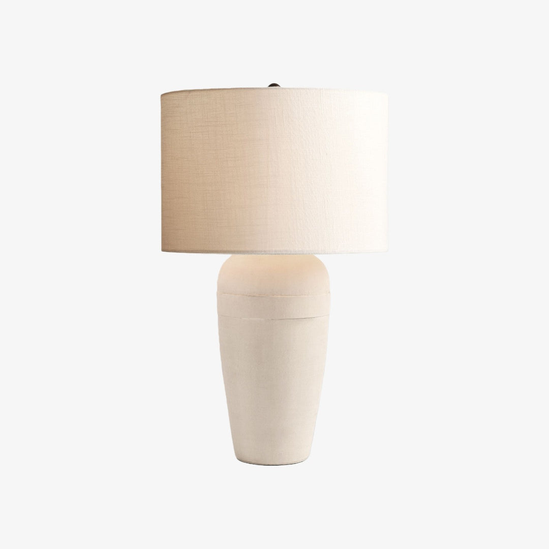 Ceruna strukturierte Keramikbasis mit Stoffschirm Tischlampe - moderne Nachttischbeleuchtung für das Schlafzimmer