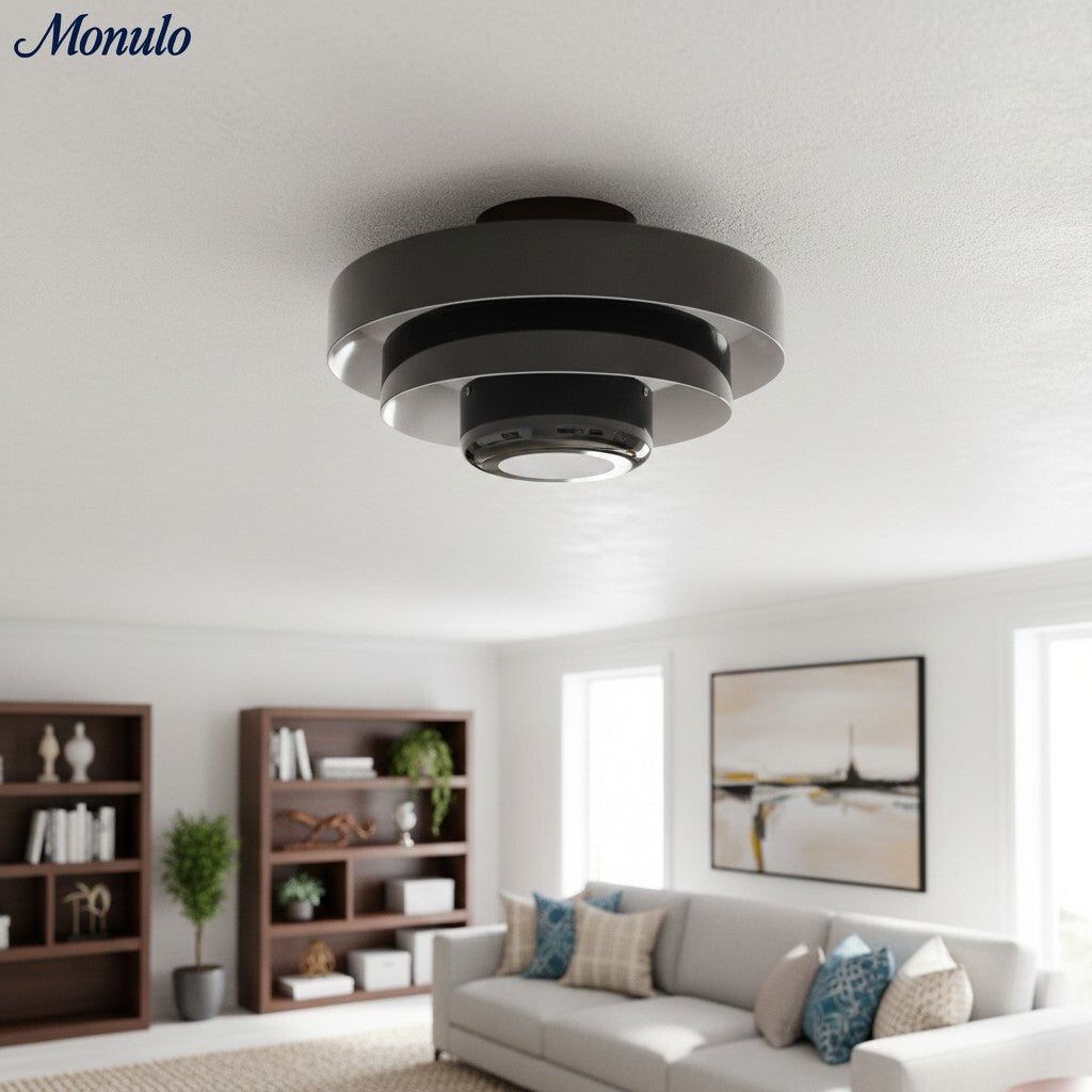 Lampe Plafonnier Sculpturale à Trois Niveaux Malero de Style Bauhaus pour Salon et Chambre