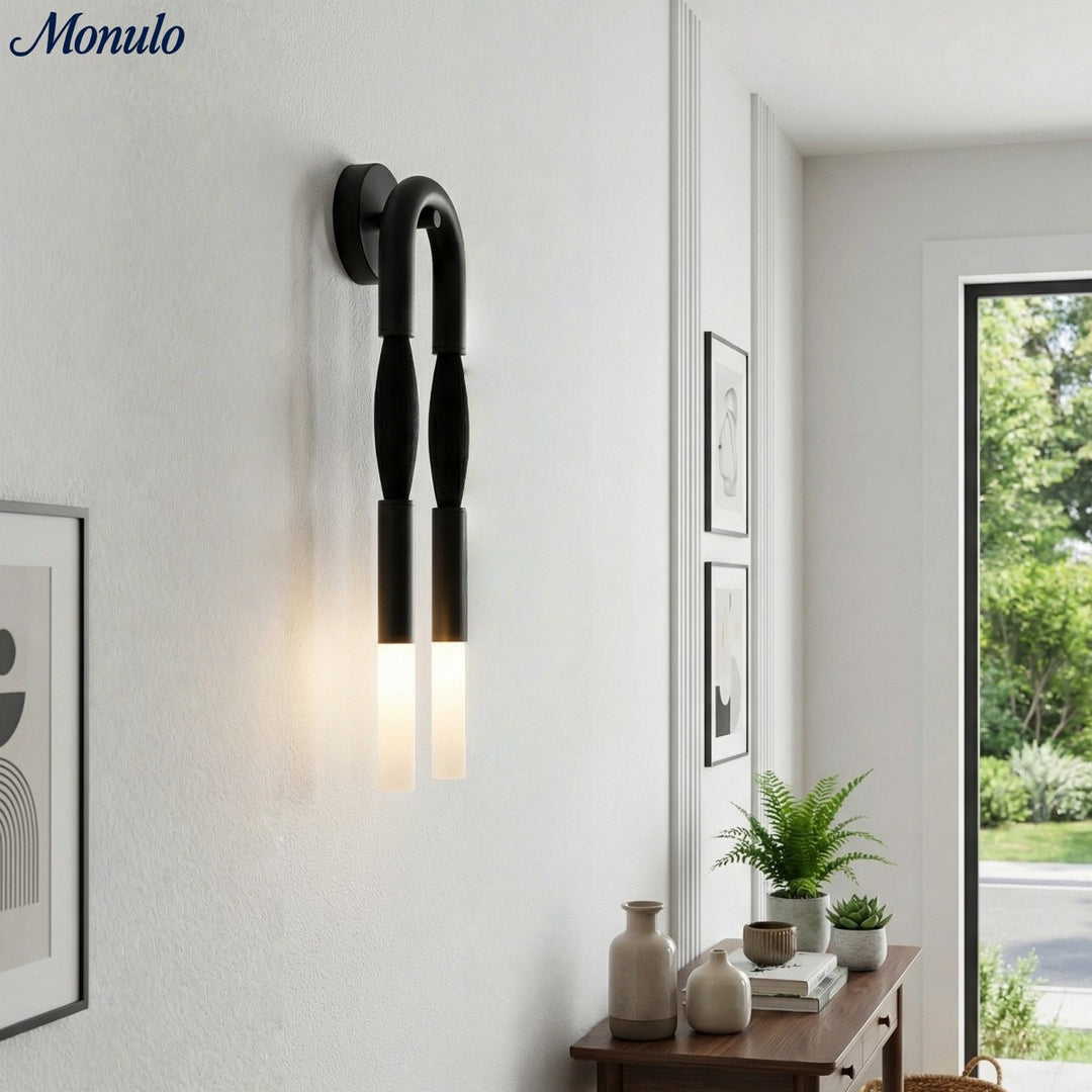 Applique murale en crin de cheval en fer forgé durable - Finition nickel