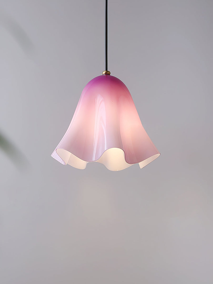 Undulating Glass Flower Plug-In Swag Pendant