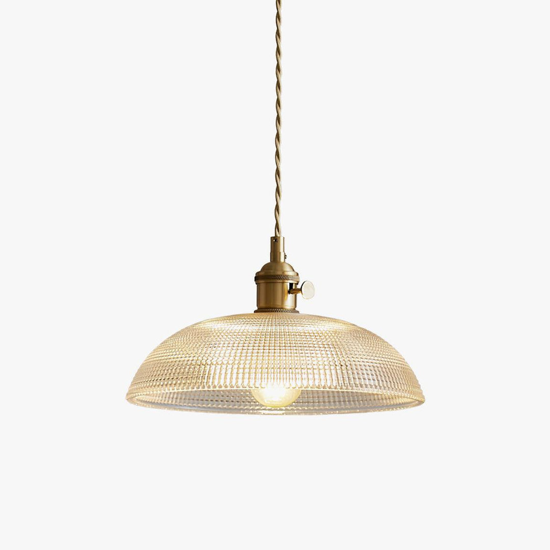 Polished Brass Domed Glass Plug-In Pendant