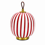 Cargar imagen en el visor de la Galería, Red and white striped rechargeable glass table lamp