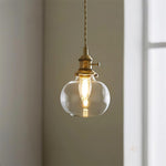 Load image into Gallery viewer, Brass Glass Hardwired Pendant Lamp