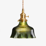Cargar imagen en el visor de la Galería, Green Floral glass pendant light
