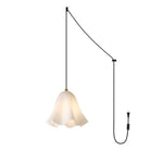 Load image into Gallery viewer, Undulating Glass Flower Plug-In Swag Pendant