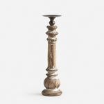 Load image into Gallery viewer, Tall turned wood candlestick