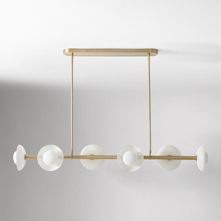 Lámpara de araña lineal Elorina de 6 luces - Lámpara de metal moderna - Iluminación para comedor