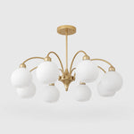 Charger l'image dans la visionneuse de galerie, Gold 8-light glass globe chandelier