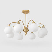 Gold 8-light glass globe chandelier