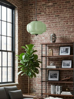 Load image into Gallery viewer, Vintage Milk Glass Semi Flush Mount Eloise Pendant Light

