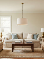 Load image into Gallery viewer, Dumora Linen Drum Pendant Light - Modern White Drum Shade For Dining
